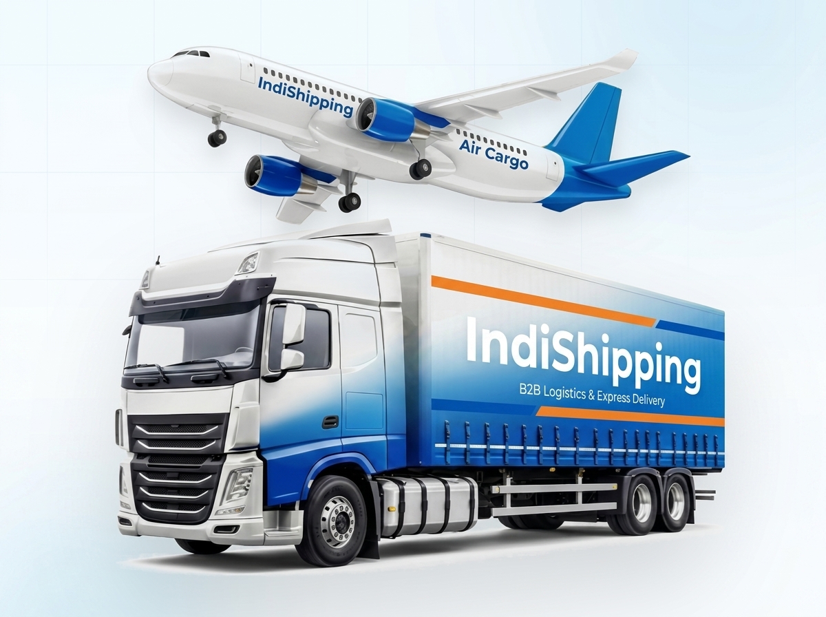 IndiShipping Branded Truck and Air Cargo Aircraft